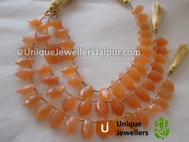 Pink Moonstone Faceted Marquise Beads